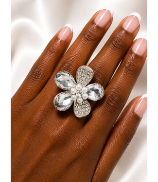 Rosalie Rhinestone Ring - Silver