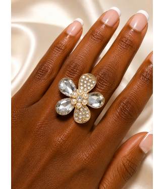 Rosalie Rhinestone Ring - Gold