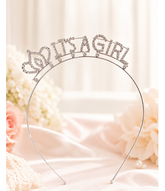 It's A Girl Headband - Silver