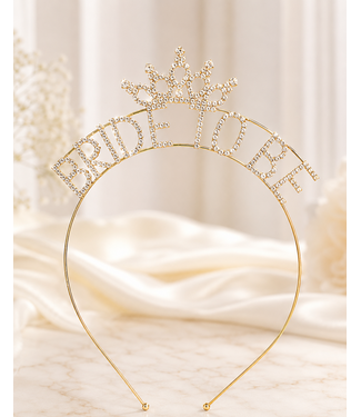 Bride To Be Crown Headband - Gold
