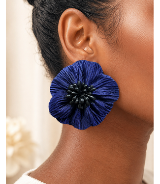Bloom Babe Earrings - Navy