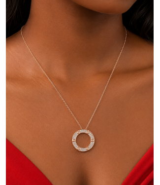 Love Upscale Encrusted Necklace - Rose Gold