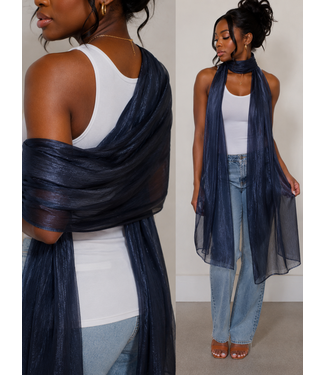 Navy Shimmer Scarf