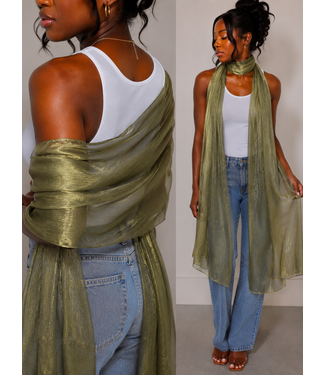Olive Shimmer Scarf