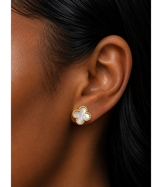 Casting Clover Earrings - Gold/Mother Of Pearl