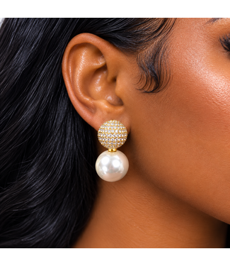 Truly Majestic Pearl Earrings - Gold (Gold Dipped)