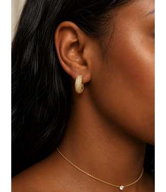 Statement Society Rhinestone Hoops - Gold (Gold Dipped)