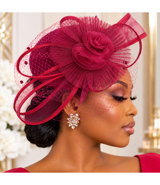 Garden Gala Fascinator - Burgundy