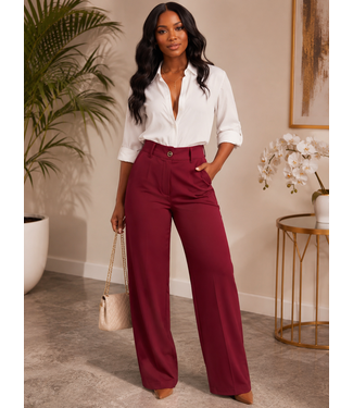 Office Baddie Pants - Burgundy