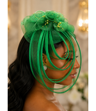 Love In Bloom Fascinator - Green