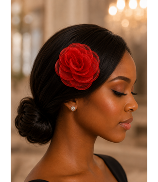 A Rose For You Rosette Fascinator & Corsage - Dark Red