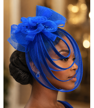 Love In Bloom Fascinator - Royal Blue