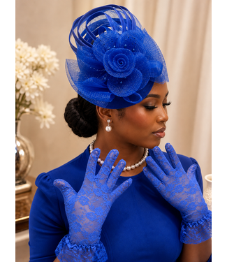Lace Gloves - Royal Blue