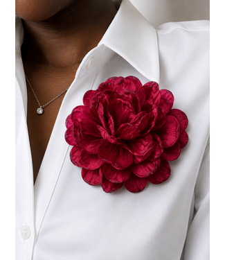 Spring Feel Rosette Fascinator & Corsage - Burgundy