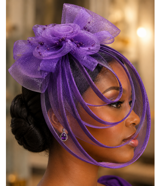 Love In Bloom Fascinator - Purple
