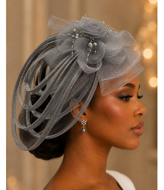 Love In Bloom Fascinator - Grey