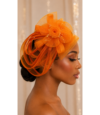 Love In Bloom Fascinator - Orange