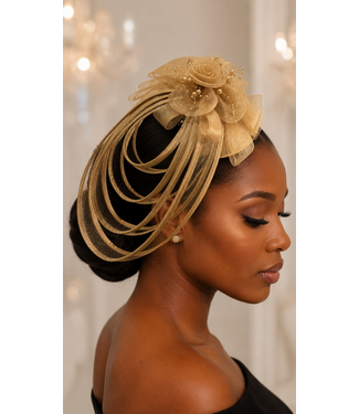 Love In Bloom Fascinator - Tan