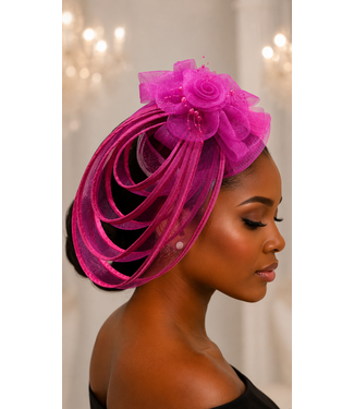 Love In Bloom Fascinator - Fuchsia