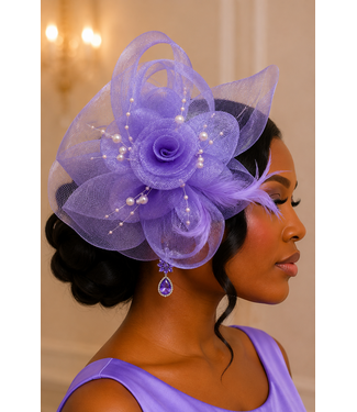 Royal Rosette Fascinator - Lavender