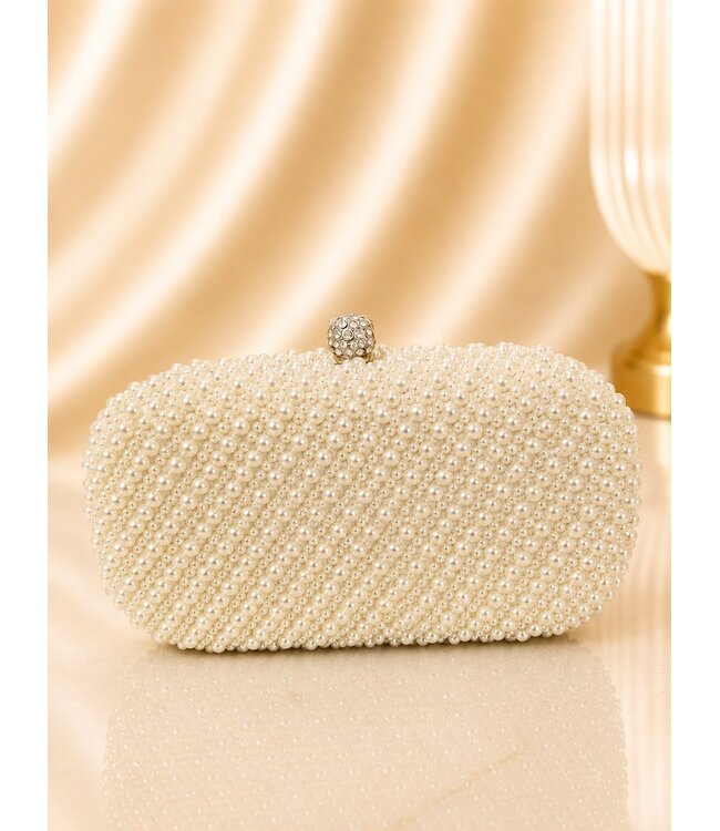 Pearl Obsession Clutch - Cream