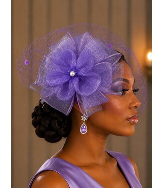 Rose Romance Fascinator - Lavender