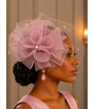 Rose Romance Fascinator - Mauve