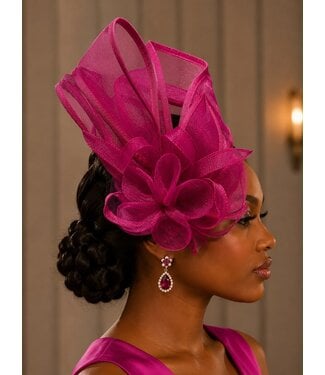Grand Entrance Fascinator - Fuchsia
