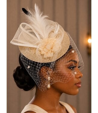 High Society Fascinator - Tan