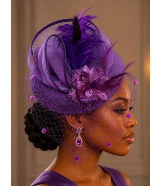 High Society Fascinator - Purple