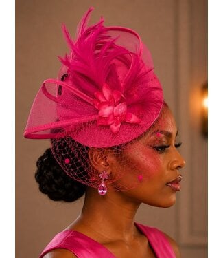 High Society Fascinator - Fuchsia