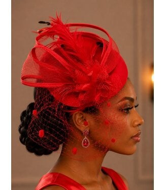 High Society Fascinator - Red
