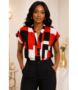 Geo Gaze Top - Red