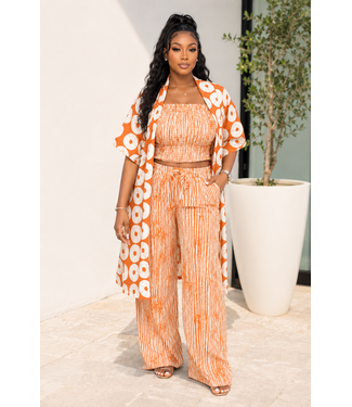 Beach Side 3pc Pants Set - Orange
