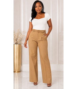 Blank Spaces Belted Pants - Khaki