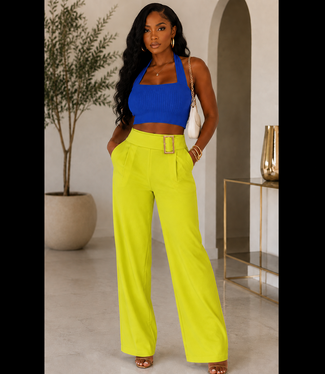 Tailored Hardware Pants - Lime