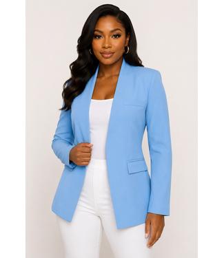 Pretty In Power Blazer - Baby Blue