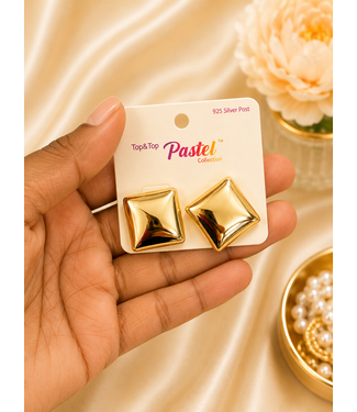 Square Up Earrings - Gold