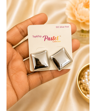 Square Up Earrings - Silver
