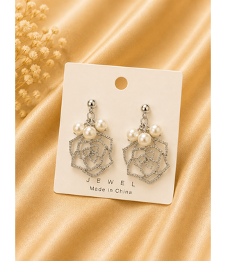Enchanted Rose Earrings - Silver