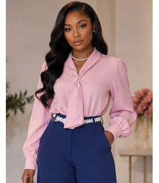Pretty Little Sailor Tie Top - Blush