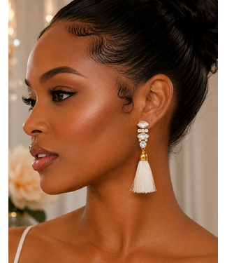 Around Town Tassel Earrings - White