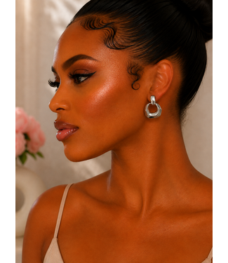 PATCHED IN EARRINGS - SILVER