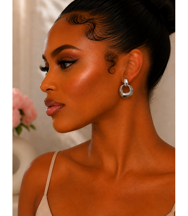 PATCHED IN EARRINGS - SILVER