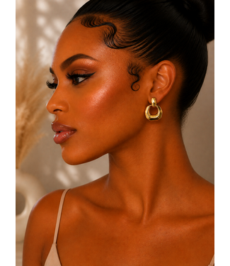 PATCHED IN EARRINGS - GOLD