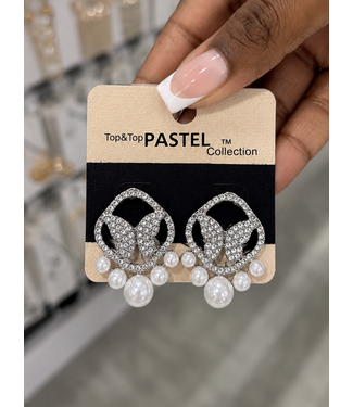 Soft Flutter Pearl Earrings - Silver