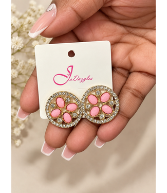 CIRCLE OF PEACE EARRINGS - PINK