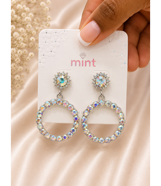 Opal Glow Earrings - Silver Iridescent