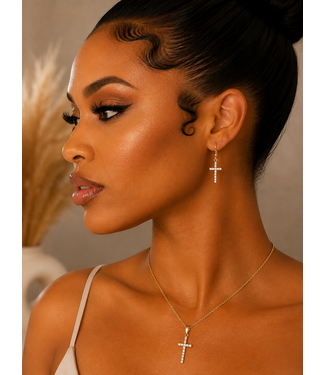 Cross Of Hope Necklace Set - Gold