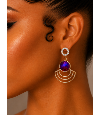 Radiant Glow Earrings - Purple Iridescent